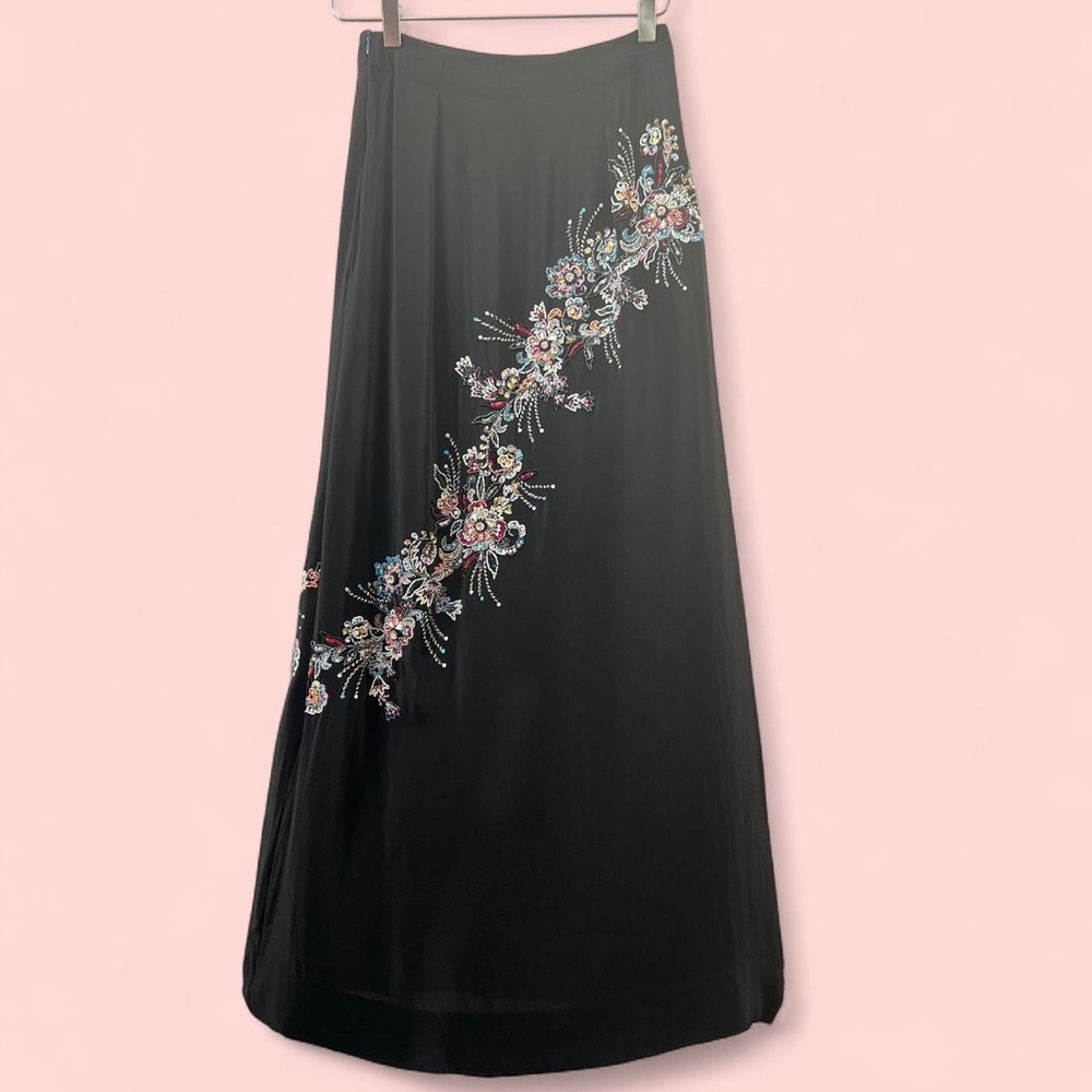 1950s Insanely Beaded Floral Maximalist Maxi Skirt